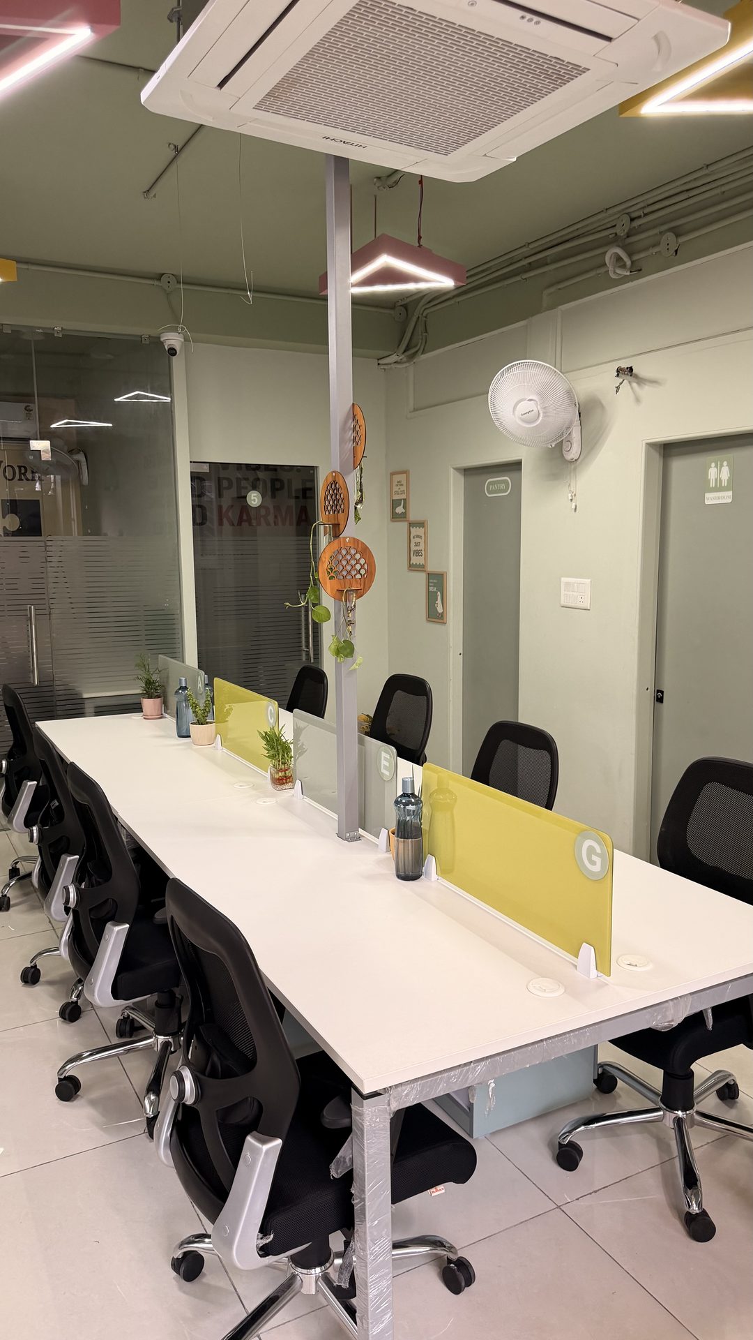 Flexible open workspace desking area at Karmhut